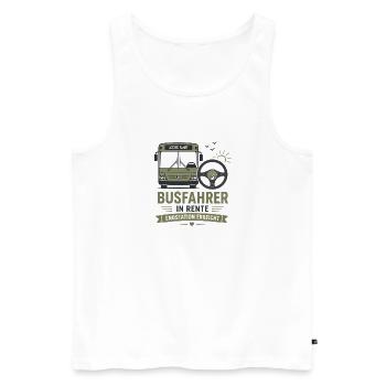 Busfahrer in Rente – Omnibus Ruhestand Geschenk - Männer Premium Bio Tank Top - Weiß - Vorne - Michal (187cm)
