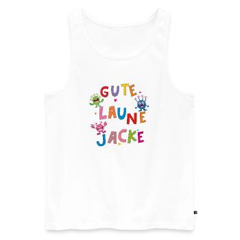 GUTE LAUNE MONSTER  - Männer Premium Bio Tank Top - Weiß - Vorne - Michal (187cm)