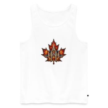 Maple Cathedral in Stained Glass Window - Men's Premium Organic Tank Top - white - Front - Michal (187cm)