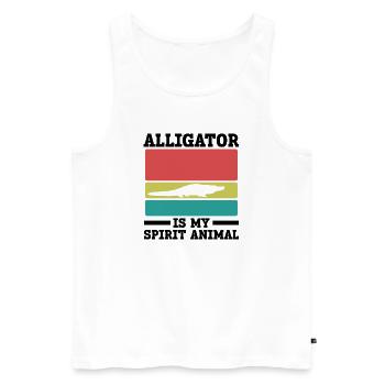 Alligator Vintage Spirit Animal - Men's Premium Organic Tank Top - white - Front - Michal (187cm)