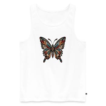 Geometric Tribal Butterfly - Men's Premium Organic Tank Top - white - Front - Michal (187cm)
