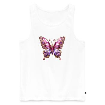 Papillon Jewel Papillon Rose Sparkle - Débardeur bio Premium Homme - blanc - Devant - Michal (187cm)