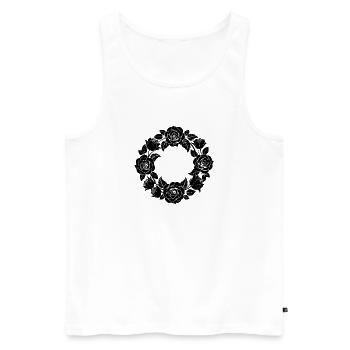 Rosenkranz - Männer Premium Bio Tank Top - Weiß - Vorne - Michal (187cm)