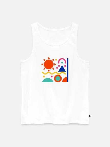 Bunte Formen - Männer Premium Bio Tank Top - Weiß