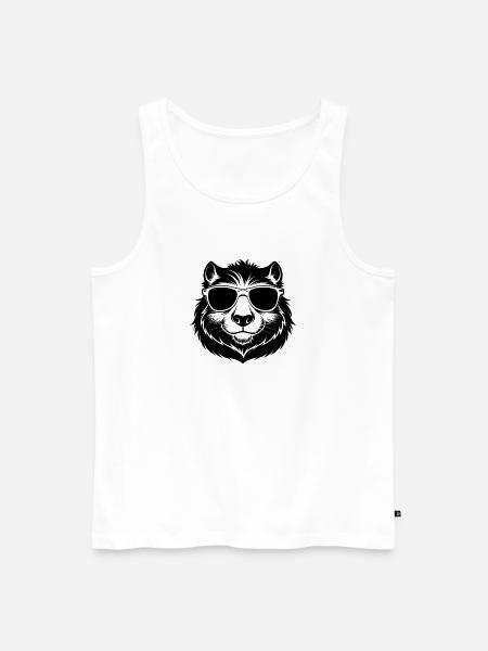 Kapybara mit Sonnenbrille - Männer Premium Bio Tank Top - Weiß
