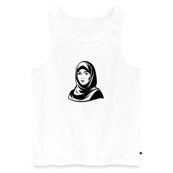 Hijab-Frau - Männer Premium Bio Tank Top - Weiß - Vorne - Michal (187cm)
