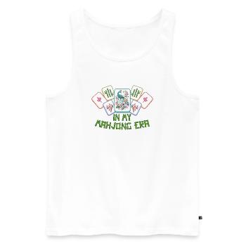 Club social de jeux de Mahjong Ère du Mahjong - Débardeur bio Premium Homme - blanc - Devant - Michal (187cm)