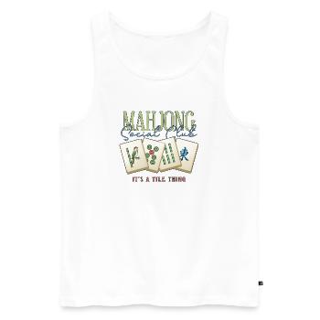 Mahjong Social Club Club Fliesen-Ding - Männer Premium Bio Tank Top - Weiß - Vorne - Michal (187cm)