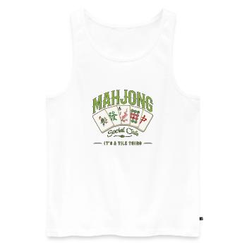 Mahjong-Spiel Sozialclub-Mahjong-Spieler - Männer Premium Bio Tank Top - Weiß - Vorne - Michal (187cm)