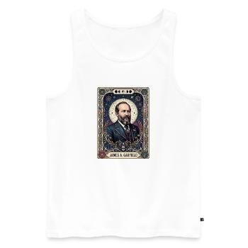 James A Tarotkarte - Männer Premium Bio Tank Top - Weiß - Vorne - Michal (187cm)