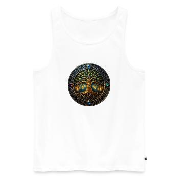 Fantasiebaum des Lichts - Männer Premium Bio Tank Top - Weiß - Vorne - Michal (187cm)