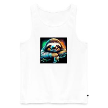 sloth - Men's Premium Organic Tank Top - white - Front - Michal (187cm)