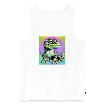 Gecko - Débardeur bio Premium Homme - blanc - Devant - Michal (187cm)
