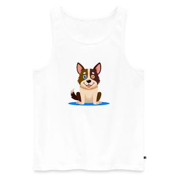Kleiner bunter Hund (Comic) - Männer Premium Bio Tank Top - Weiß - Vorne - Michal (187cm)
