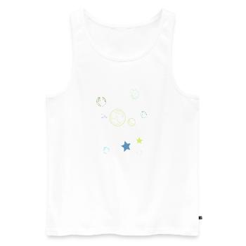 Skizzenplaneten und Sterne - Männer Premium Bio Tank Top - Weiß - Vorne - Michal (187cm)