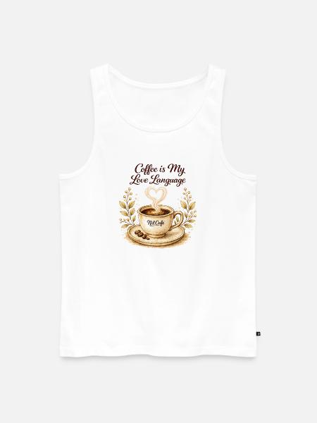 coffe_ist_my_live_language - Men's Premium Organic Tank Top - white
