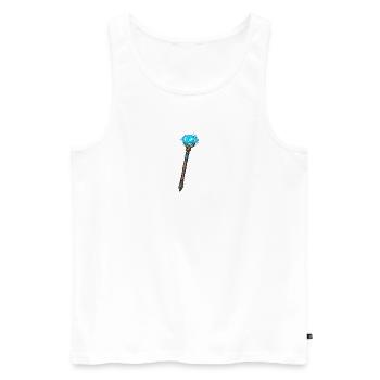 Magischer Kristallstab Blau - Männer Premium Bio Tank Top - Weiß - Vorne - Michal (187cm)