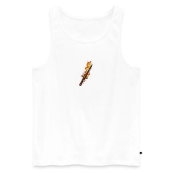 Feuerklinge Flammenschwert - Männer Premium Bio Tank Top - Weiß - Vorne - Michal (187cm)
