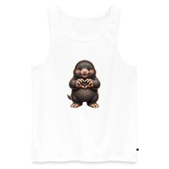 Maulwurf mit herz suber mauli mit herzsymbol - Männer Premium Bio Tank Top - Weiß - Vorne - Michal (187cm)