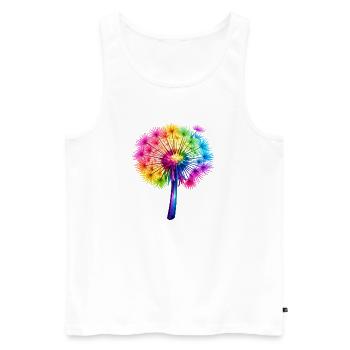 Regenbogen-Pusteblume - Männer Premium Bio Tank Top - Weiß - Vorne - Michal (187cm)
