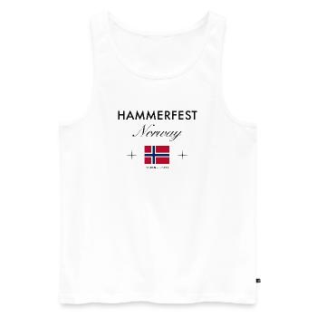 Hammerfest Norwegen Koordinaten Reise Souvenir - Männer Premium Bio Tank Top - Weiß - Vorne - Michal (187cm)