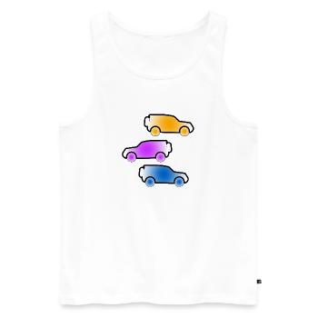 Autos - Männer Premium Bio Tank Top - Weiß - Vorne - Michal (187cm)