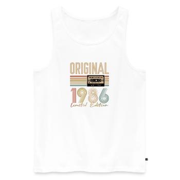 40. Geburtstag, 40 Jahre - Männer Premium Bio Tank Top - Weiß - Vorne - Michal (187cm)
