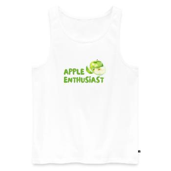 Apfel Enthusiast – Grüner Stil - Männer Premium Bio Tank Top - Weiß - Vorne - Michal (187cm)