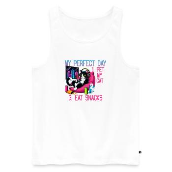 Gamer Gaming Cat Video Game - Männer Premium Bio Tank Top - Weiß - Vorne - Michal (187cm)
