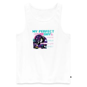 Gamer Gaming Cat Video Game - Männer Premium Bio Tank Top - Weiß - Vorne - Michal (187cm)