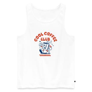 Kaffeeclub | Kaffeeliebhaber-Kollegen-Geschenk - Männer Premium Bio Tank Top - Weiß - Vorne - Michal (187cm)