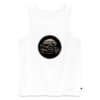 Vintage Motorrad Emblem Sonnenkreis - Männer Premium Bio Tank Top - Weiß - Vorne - Michal (187cm)