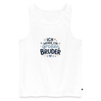 Ich werde ein großer Bruder - Männer Premium Bio Tank Top - Weiß - Vorne - Michal (187cm)