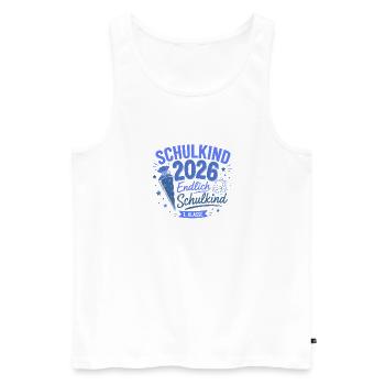 Schulbeginn 2026 Erstklasse - Männer Premium Bio Tank Top - Weiß - Vorne - Michal (187cm)