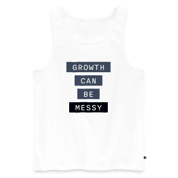 La croissance peut être compliquée Logo de citation de développement personnel - Débardeur bio Premium Homme - blanc - Devant - Michal (187cm)