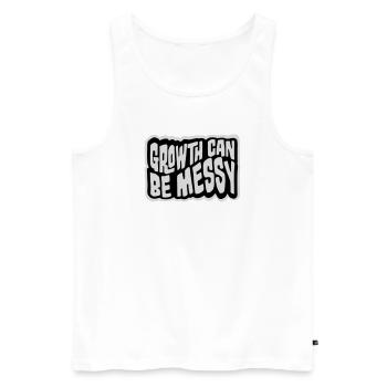 Growth Can Be Messy Persönlich Wachstum Zitat Logo - Männer Premium Bio Tank Top - Weiß - Vorne - Michal (187cm)