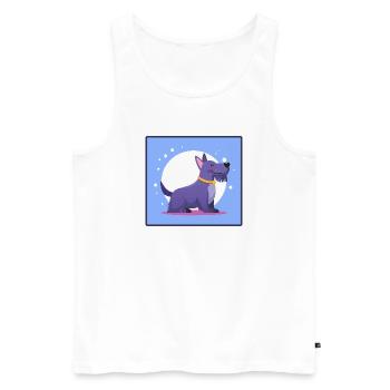 Lila Scottish-Terrier (Comic) - Männer Premium Bio Tank Top - Weiß - Vorne - Michal (187cm)