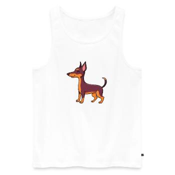 Kleiner Pinscher (Comic) - Männer Premium Bio Tank Top - Weiß - Vorne - Michal (187cm)