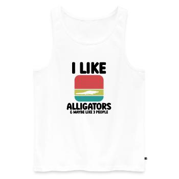 Alligator Spruch Reptil - Männer Premium Bio Tank Top - Weiß - Vorne - Michal (187cm)
