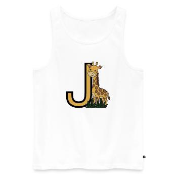 Giraffe Buchstabe J - Männer Premium Bio Tank Top - Weiß - Vorne - Michal (187cm)
