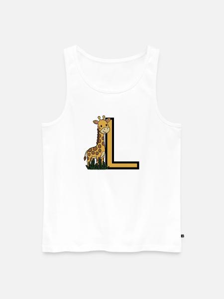 Girafe et L Print - Débardeur bio Premium Homme - blanc
