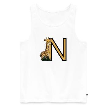 Giraffe and Nb Sticks Cartoon - Men's Premium Organic Tank Top - white - Front - Michal (187cm)
