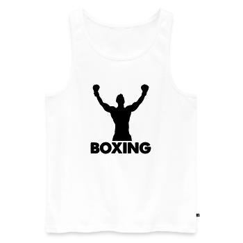 Boxing - Männer Premium Bio Tank Top - Weiß - Vorne - Michal (187cm)