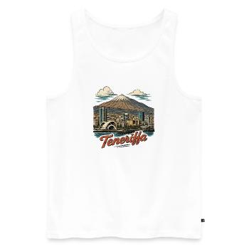 Teneriffa Skyline Mt Teide - Männer Premium Bio Tank Top - Weiß - Vorne - Michal (187cm)