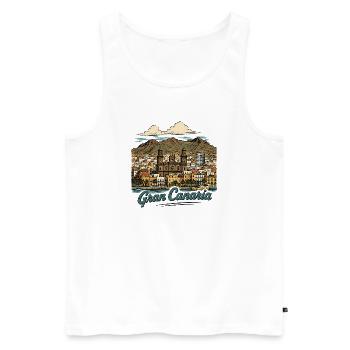 Gran Canaria Küstenpanorama - Männer Premium Bio Tank Top - Weiß - Vorne - Michal (187cm)