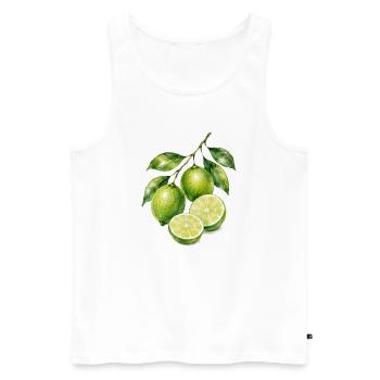 Limetten Aquarell Frische - Männer Premium Bio Tank Top - Weiß - Vorne - Michal (187cm)
