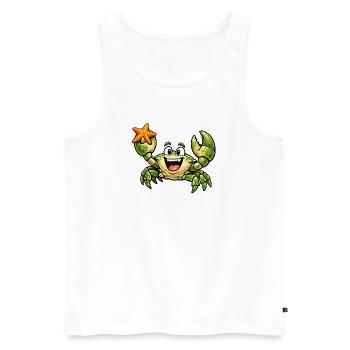 Krebs mit Seestern - Männer Premium Bio Tank Top - Weiß - Vorne - Michal (187cm)