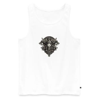 Walküre-Wolfswappen - Männer Premium Bio Tank Top - Weiß - Vorne - Michal (187cm)