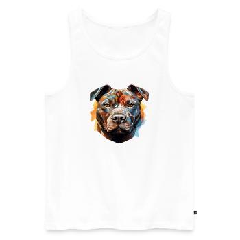 Colorful Polygonal Dog - 052 - Men's Premium Organic Tank Top - white - Front - Michal (187cm)
