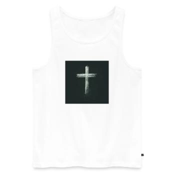 Kreuz Christliches Geschenk - Männer Premium Bio Tank Top - Weiß - Vorne - Michal (187cm)